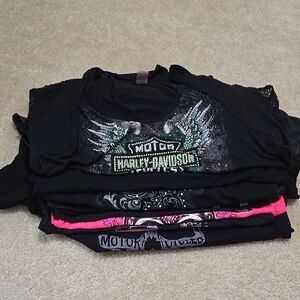 Harley Davidson TOPS. (8) Four Additional Biker Tops.  Total 12 Shirts.  All XL.